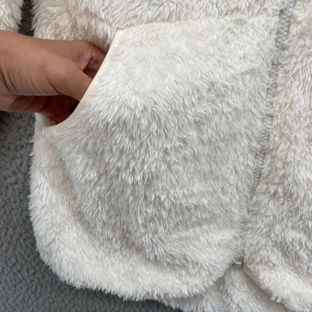The North Face Fleece Jacket Girls 14 16 Large White Cozy Comfort Gorpcore